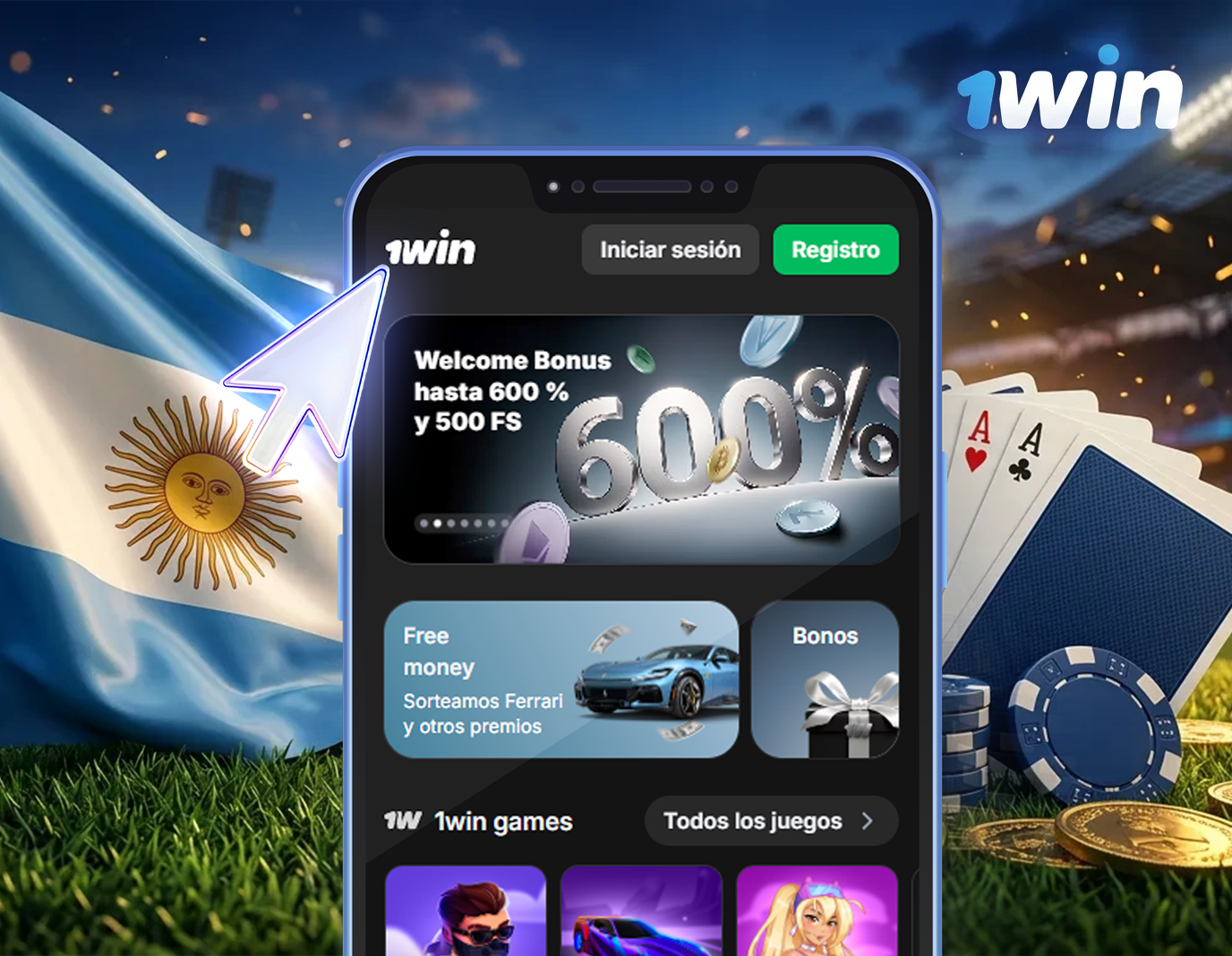 Visita el sitio oficial para descargar la aplicación 1win Argentina