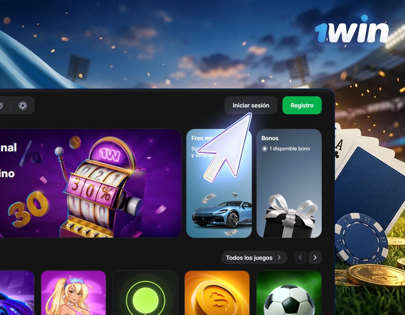 para iniciar sesión en 1win Argentina, vaya al formulario de autorización
